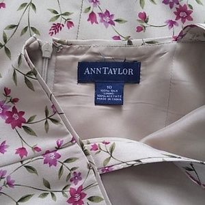 Ann Taylor pretty floral dress 100%silk size 10